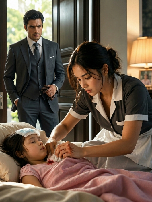 The billionaire came home early — and froze when he saw his maid risking her life to save his little daughter from the enemy who had just attacked his home.
