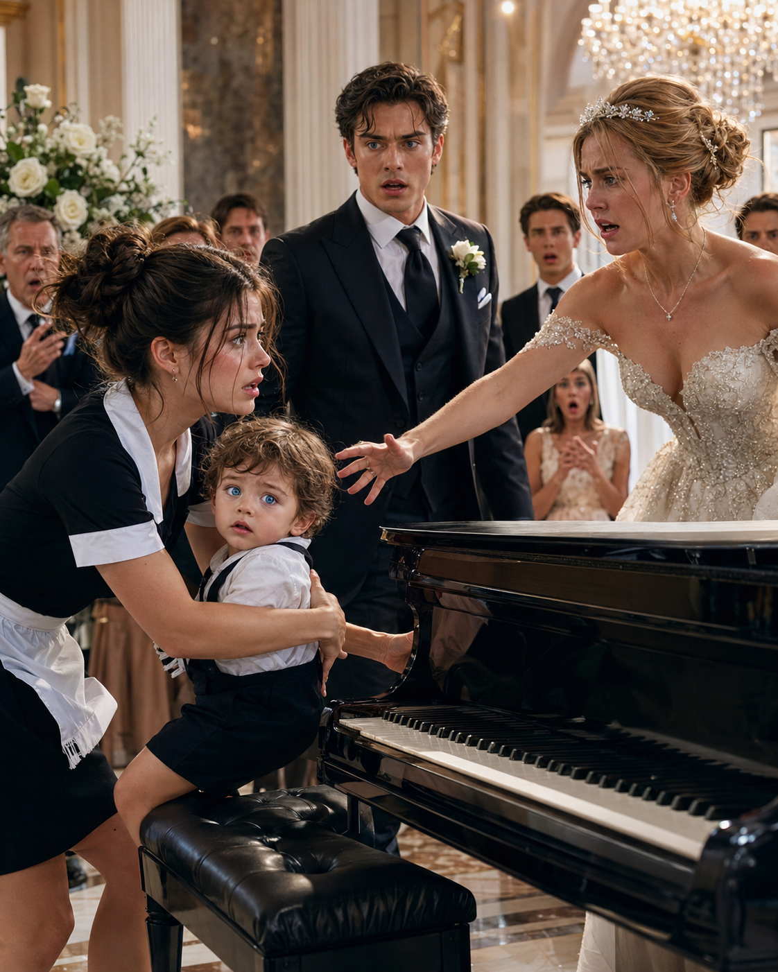 His Fiancée Shoved the Maid’s Toddler Off the Piano Bench — One Look at the Child’s Eyes Ended the Wedding Before It Began