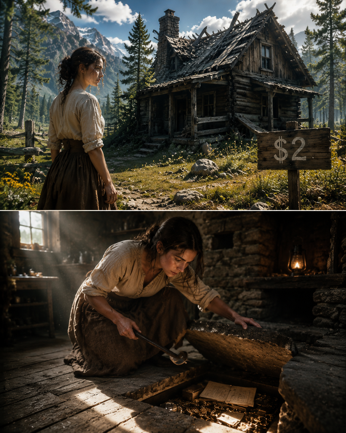 A Dismissed Servant Bought A Collapsed Mountain Cabin For Two Dollars — Then She Pried Open Its Hearthstone