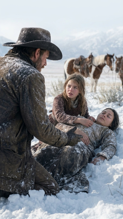He Rode Toward a Child Screaming in a Blizzard — Then She Threw Herself Over Her Mother’s Body and Said “You Can’t Have Her. She’s Mine.”
