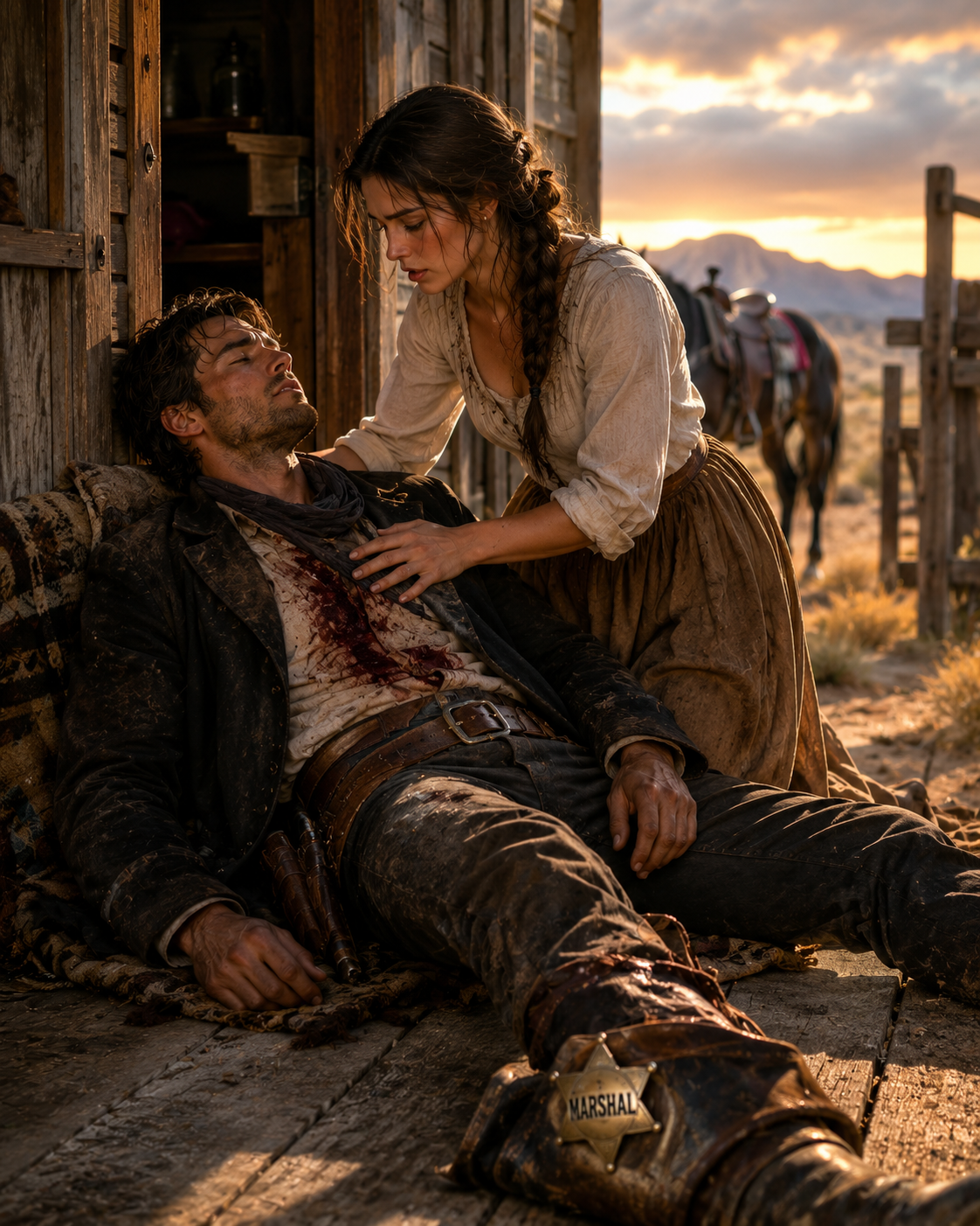 The Wounded Stranger Collapsed at Her Ranch After Taking a Bullet—What Alma Found Hidden Inside His Boot Made Her Heart Stop