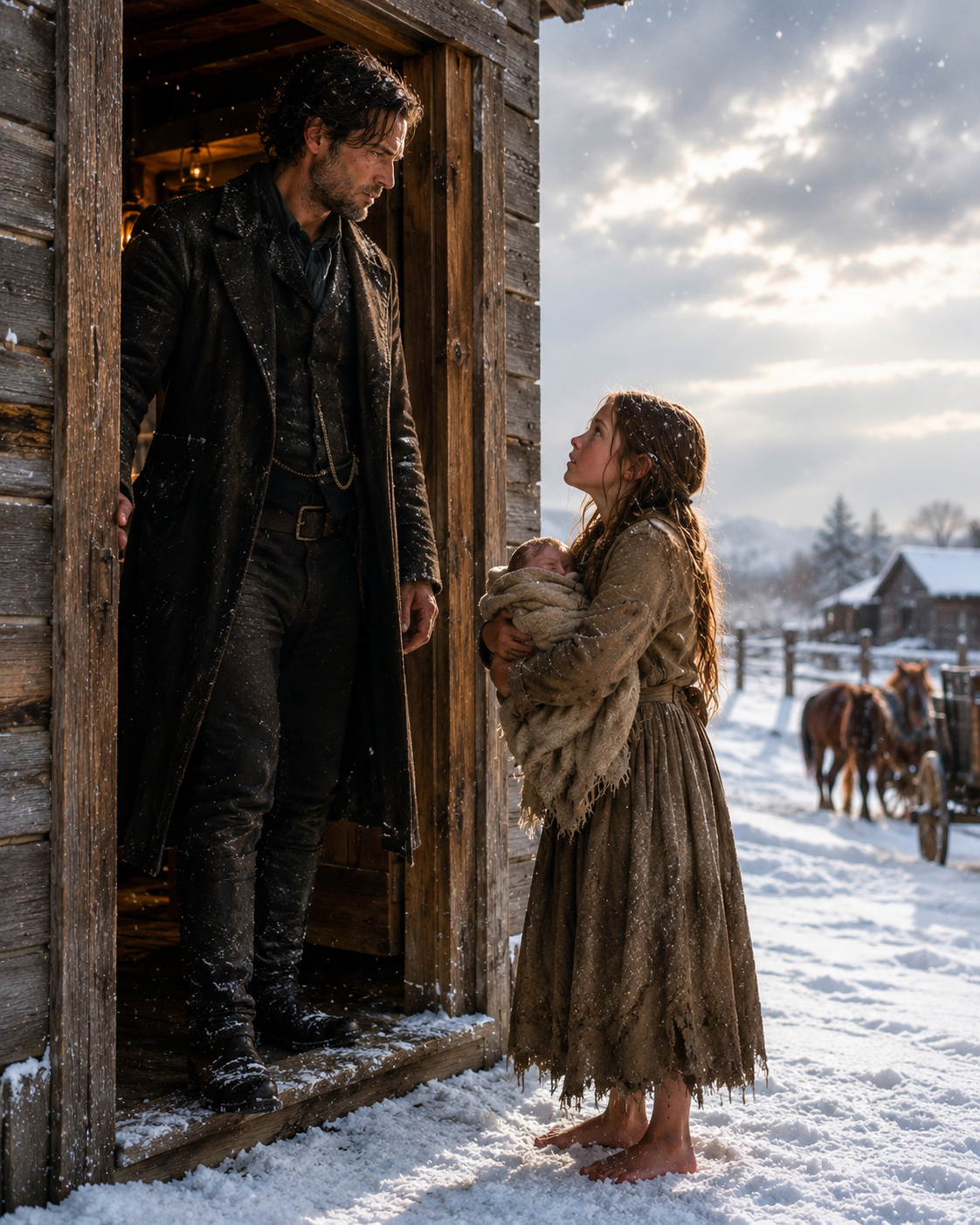 A Barefoot Girl Carried Her Baby Sister Through a Blizzard to Thirteen Locked Doors—The Fourteenth Was the Only One That Opened