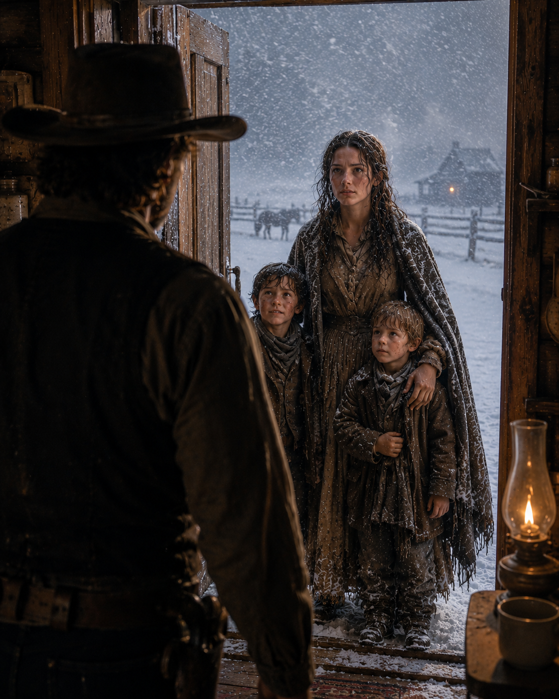 He Joked God Would Drop a Wife on His Doorstep—A Blizzard Brought a Widow, Two Boys, and  a Secret That Three Men Were Hunting Her For