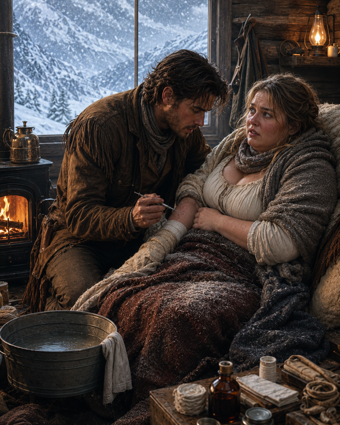 “Wait… You’re Putting THAT Inside Me?” 🩸❄️ The Giant Mail-Order Bride Froze—But the Mountain Man Needed Her Alive