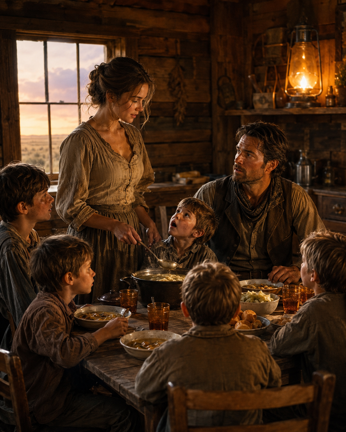 She Arrived to Marry a Stranger With Six Sons – One Supper Exposed the Lie That Had Starved Them for a Year