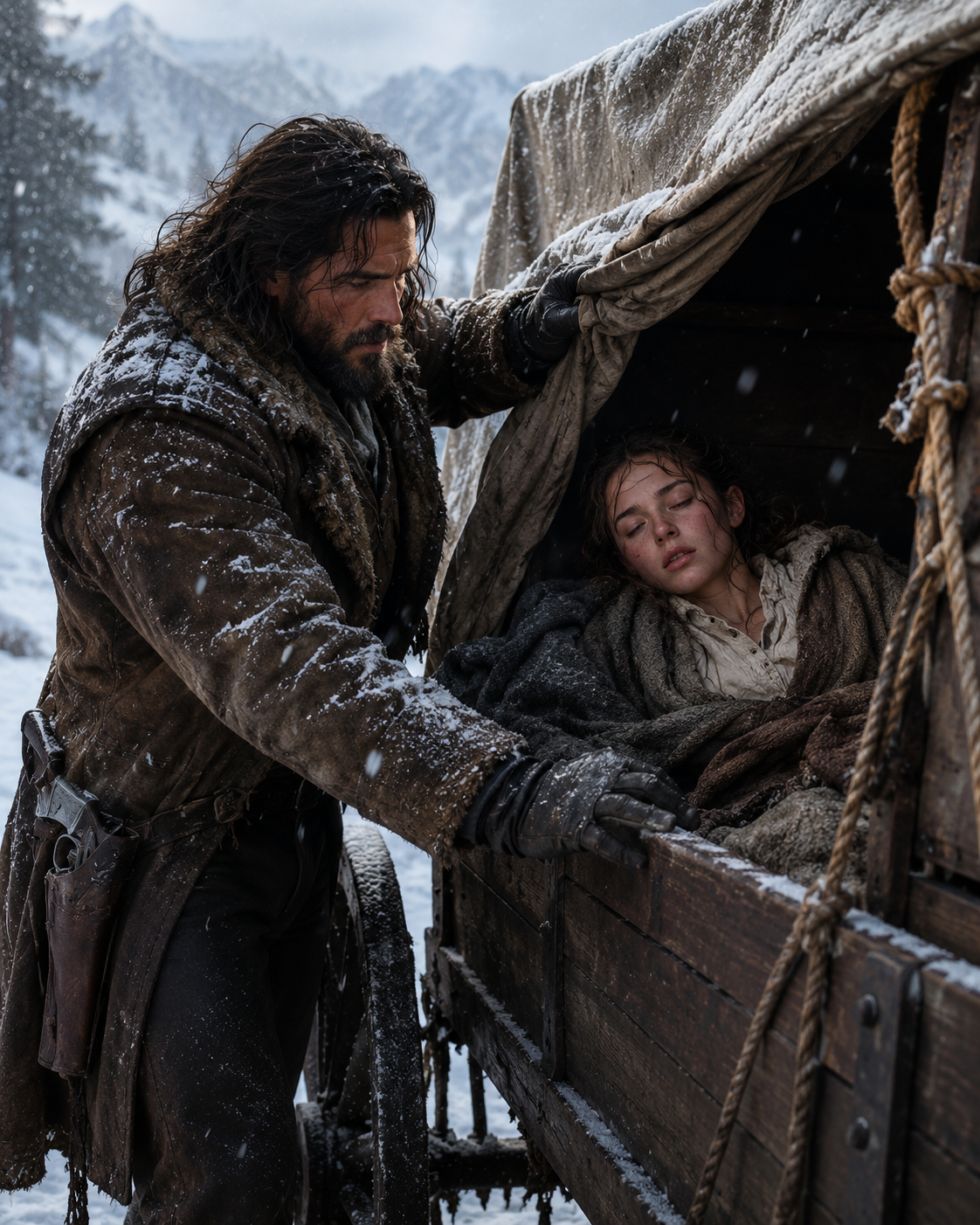 Her Family Tied the Wagon Shut and Left Her to Freeze — Then the Mountain Man Found Her Still Breathing