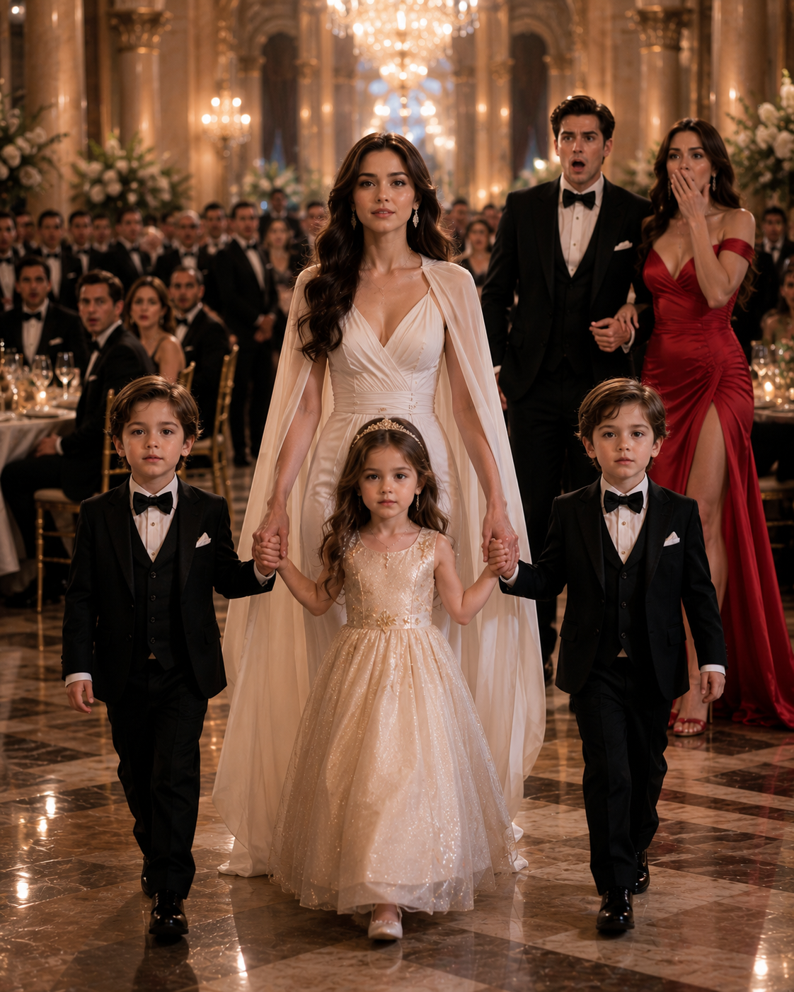 He made his pregnant wife kneel before his mistress at a billionaire gala — five years later, her triplets walked in owning his company