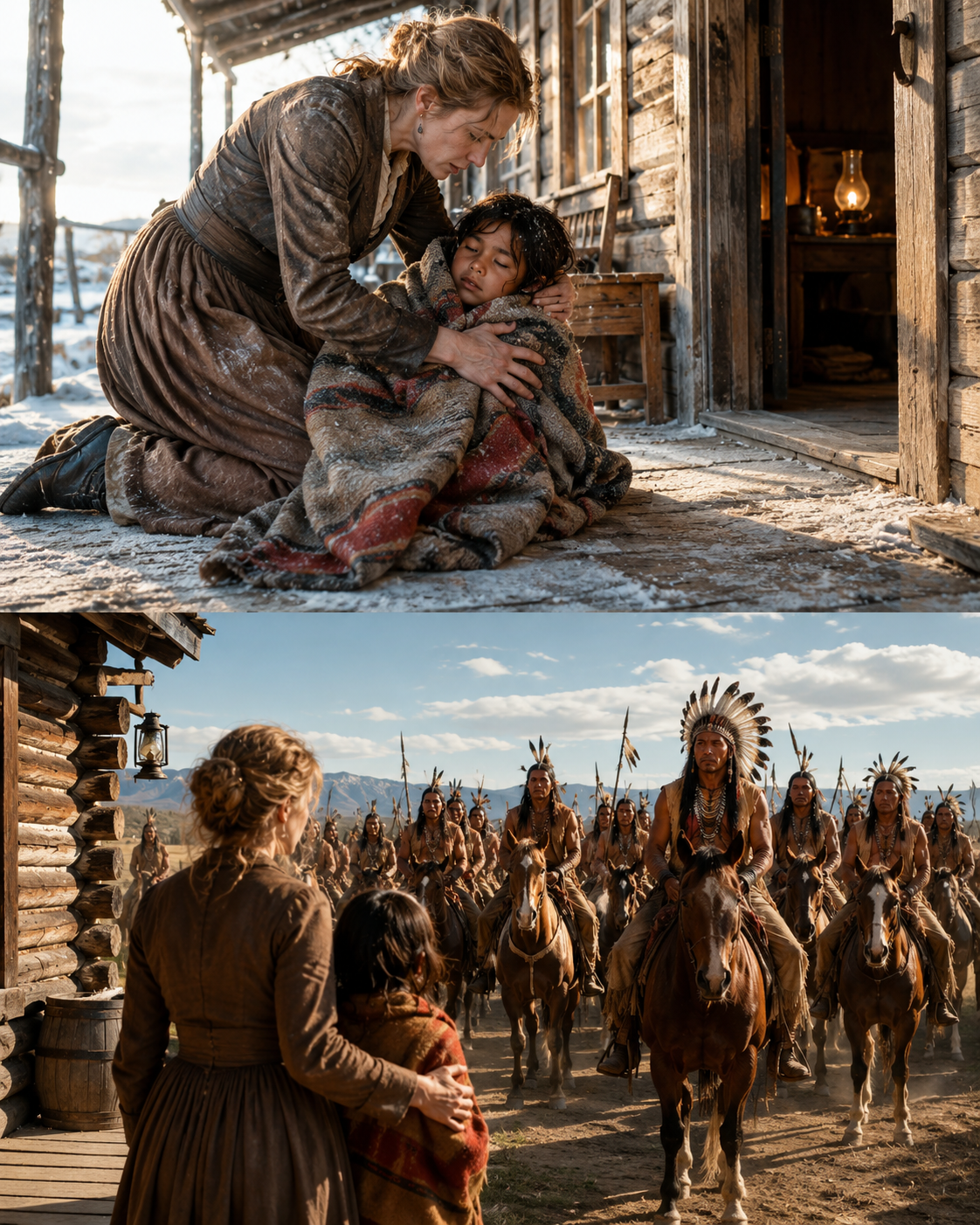 She pulled a dying comanche boy from the snow — then his father rode into her yard with a hundred warriors.