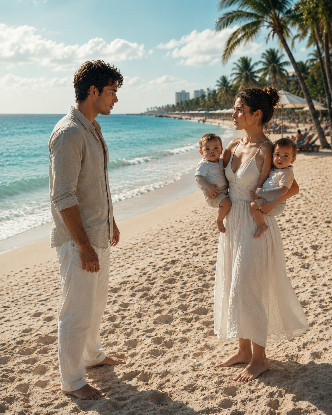 He Flew to Florida to Escape the Silence in His Penthouse — Then Saw His Ex-Wife on the Beach Holding the Hands of Two Children With His Eyes
