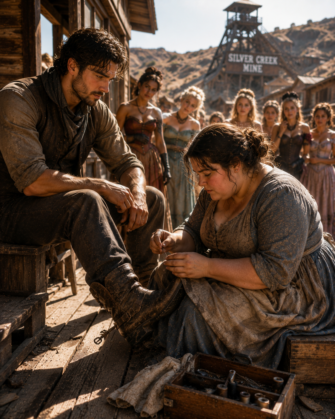 He Turned Down Every Polished Widow in Town—Then Gave His Blood-Soaked Boots to the Heavy Silent Woman Who Worked Alone, and What She Found Inside the Heel Changed Everything