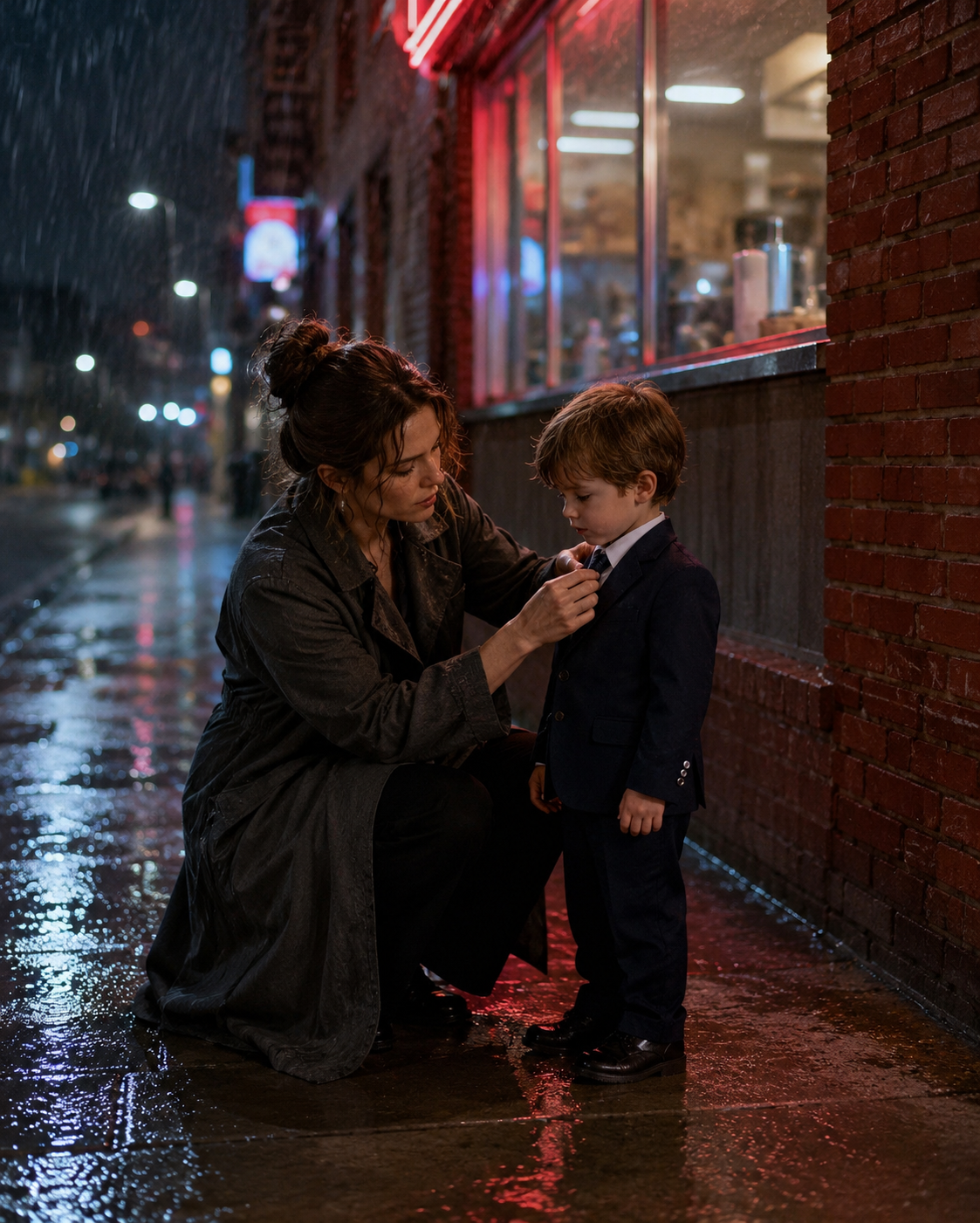 She Pulled a Bleeding Child from the Rain-Soaked Darkness—But When His Father Arrived, Everything She Knew About Survival Shattered