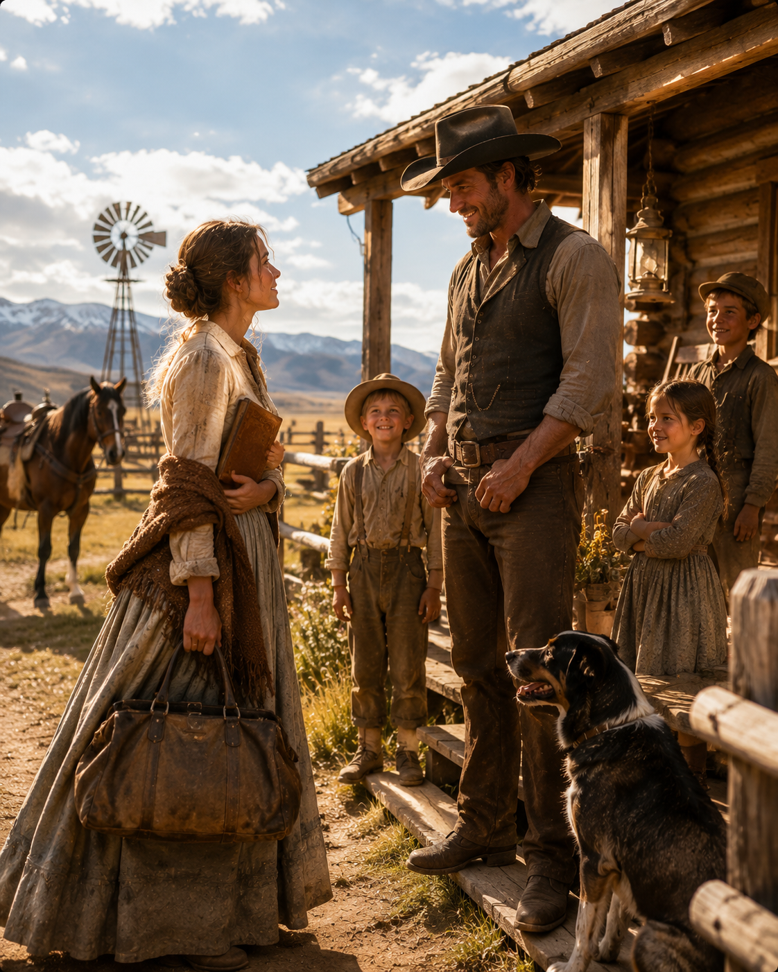 She Answered a Rancher’s Ad for a Wife Who Could Cook, Carrying Nothing But a Worn Carpet Bag and Her Mother’s Recipe Book — What She Left Behind by Winter Was a Family Rebuilt From the Ground Up