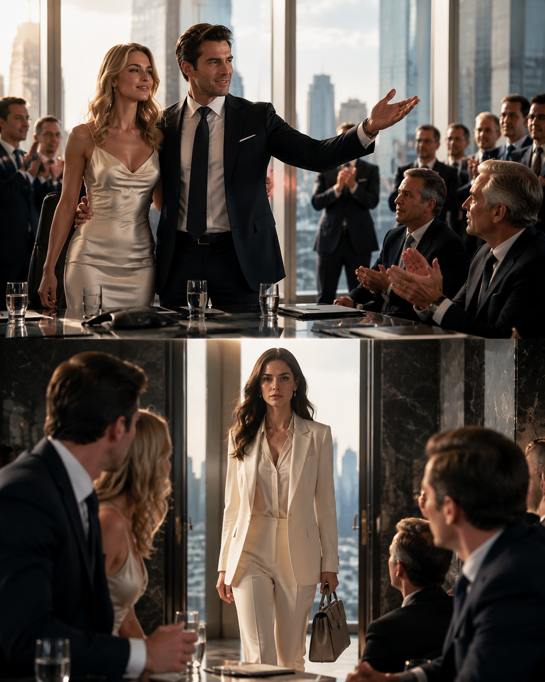 He Paraded His Mistress at the Biggest Deal of His Life — Then His “Quiet” Wife Walked In as the Woman Who Owned the Company