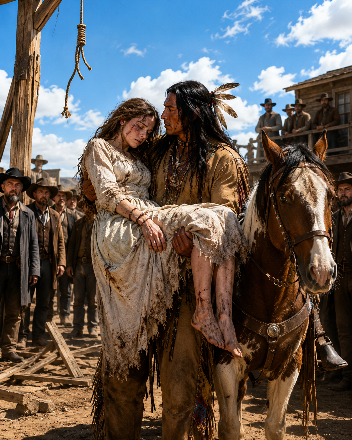 SHE WAS HANGED BY HER OWN TOWN FOR A MURDER SHE NEVER COMMITTED — THEN A COMANCHE WARRIOR CUT HER DOWN STILL BREATHING