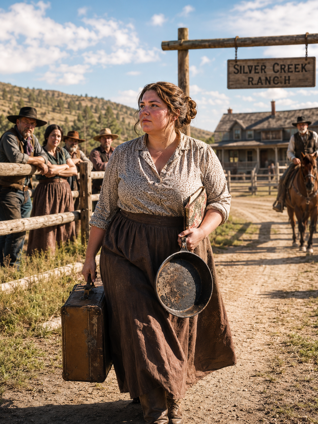 She buried her mother with nothing but a blackened pie pan and forty-three cents. No one believed the quiet kitchen woman could change anything—until she saved a grieving rancher’s family, defeated the man trying to destroy them, and found the home she’d never stopped searching for