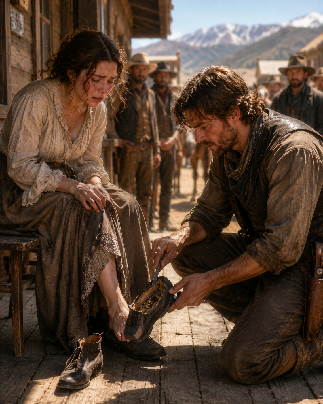 Her Husband’s Last Gift Was the Shoes That Were Slowly Killing Her—Until a Mountain Man Cut Them Open and Found the Secret That Could Bring Down an Entire Railroad Empire