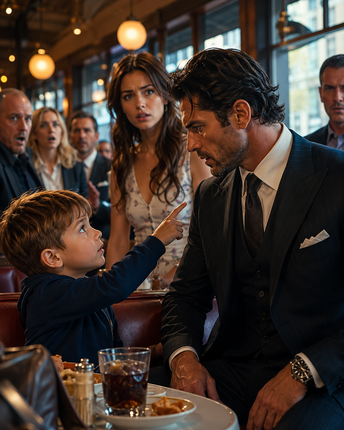 The mafia boss believed he could never have a child—until my five-year-old son looked up from a diner booth and asked him, “Sir, why are your eyes wearing my face?” The entire restaurant went silent. And when Matteo Vieri finally turned those same gray eyes toward me, the secret I had buried for six years came back to destroy the quiet life I had built