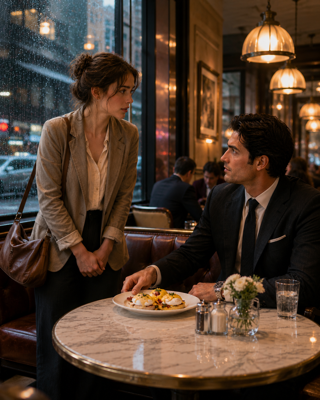She asked a stranger, “Can I sit here?” — he said yes, then walked into her job interview as the owner of the company.