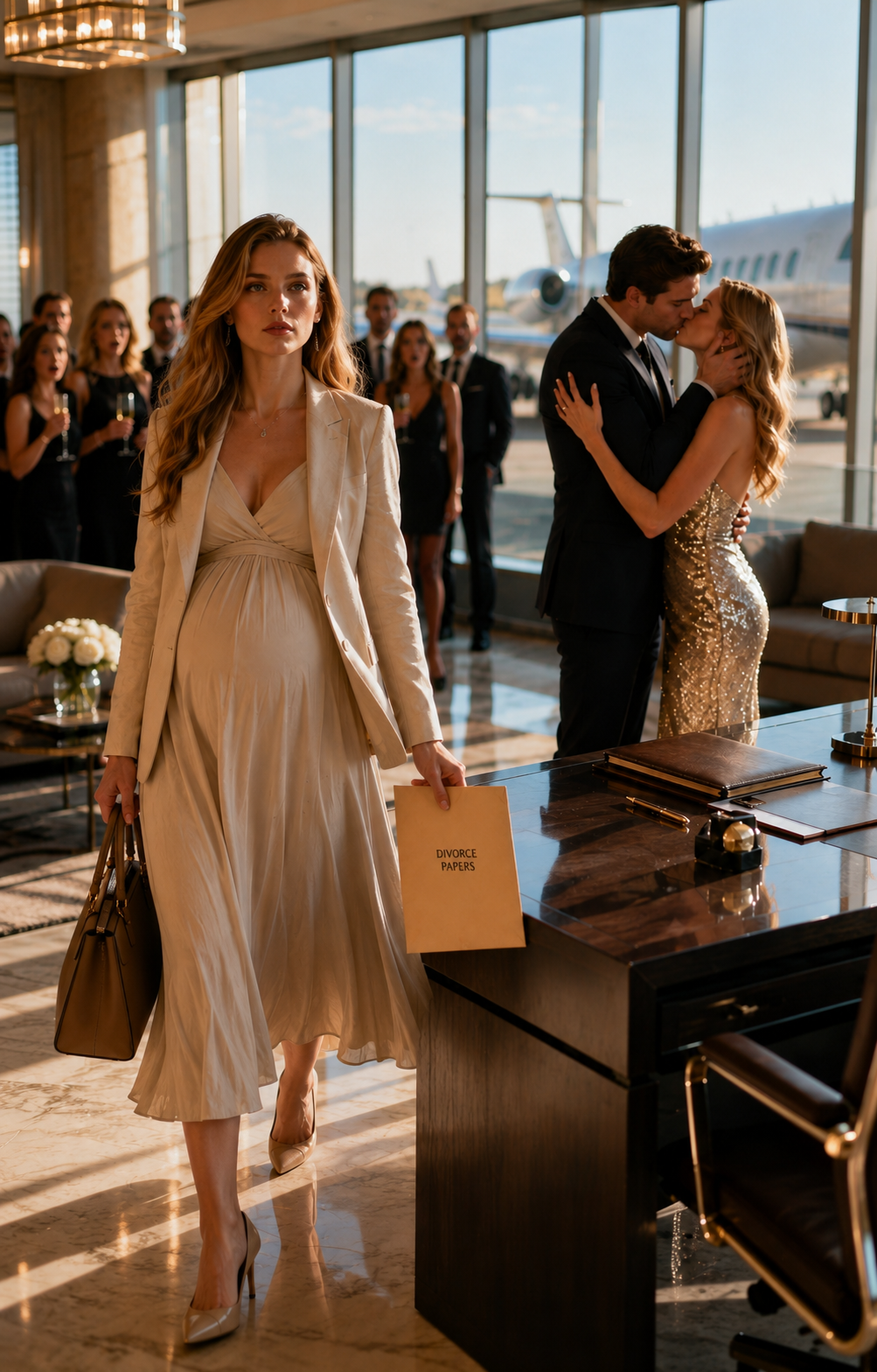 He kissed his mistress under the chandeliers — so his pregnant wife left the divorce papers and disappeared by midnight.