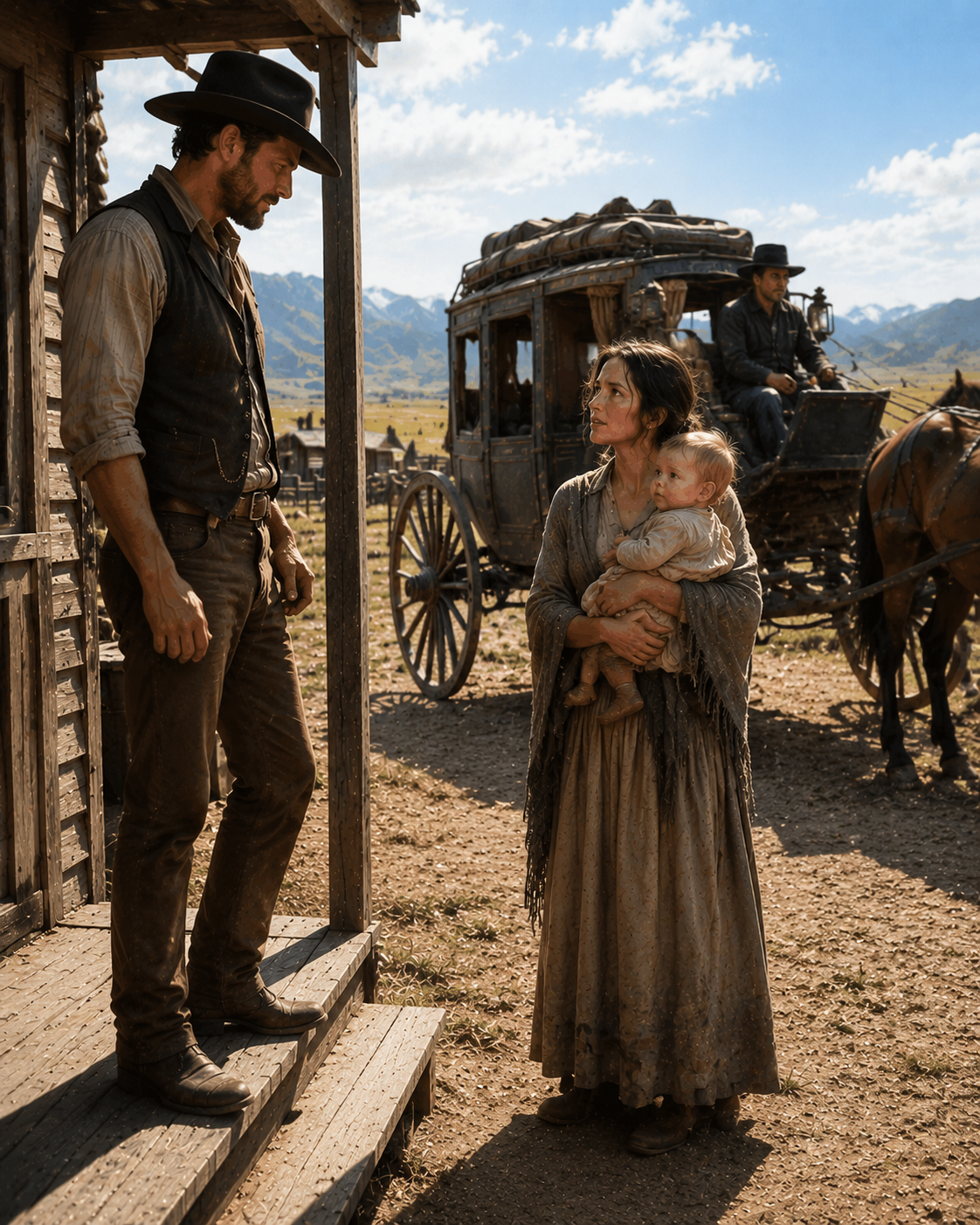 He Placed An Advertisement For A Cook Only — Then A Stranger Stepped Off The Stagecoach With A Baby On Her Hip And He Couldn’t Send Her Away