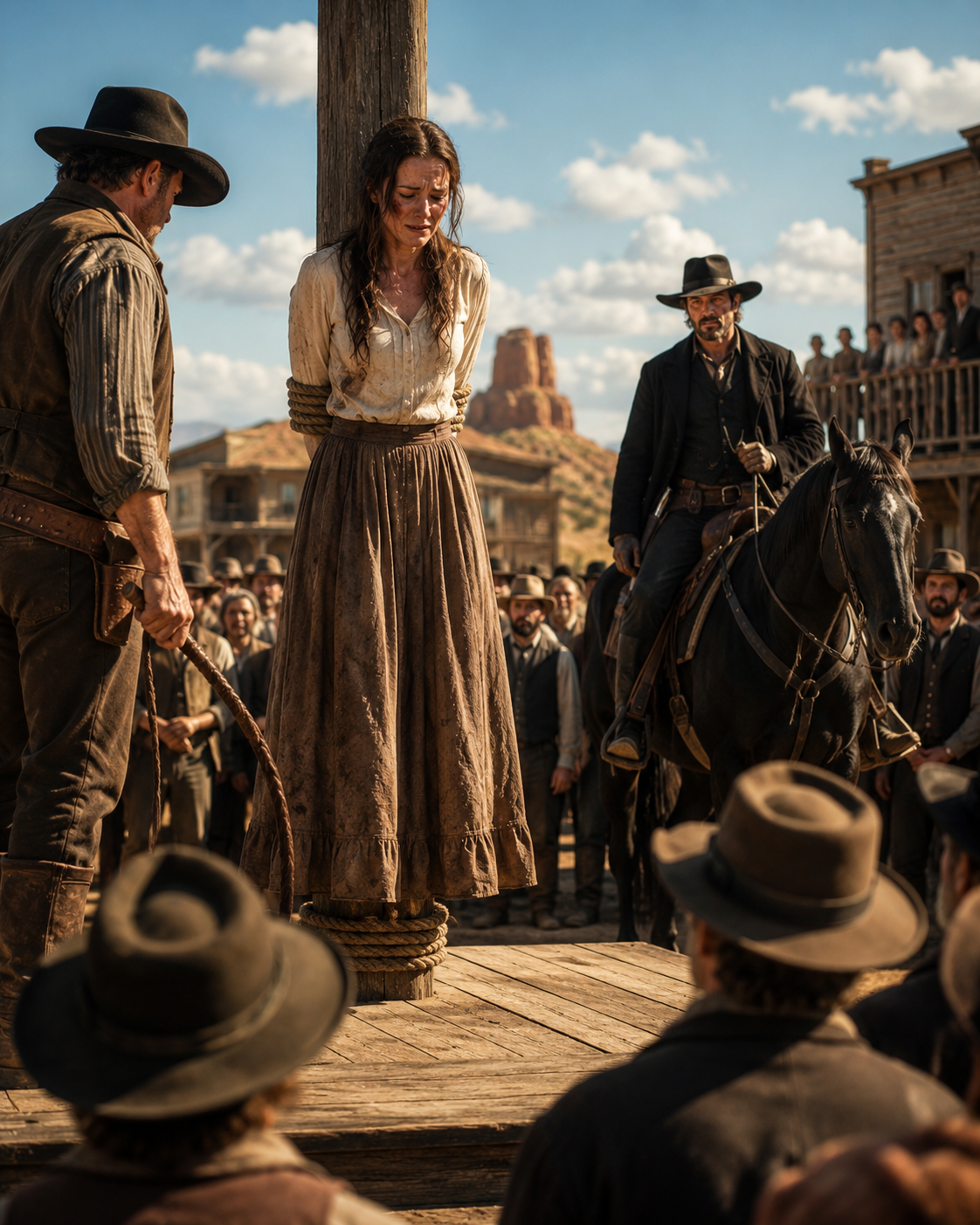 They Dragged the Widow to the Whipping Post — Then a Stranger’s Voice Cut the Square Silent