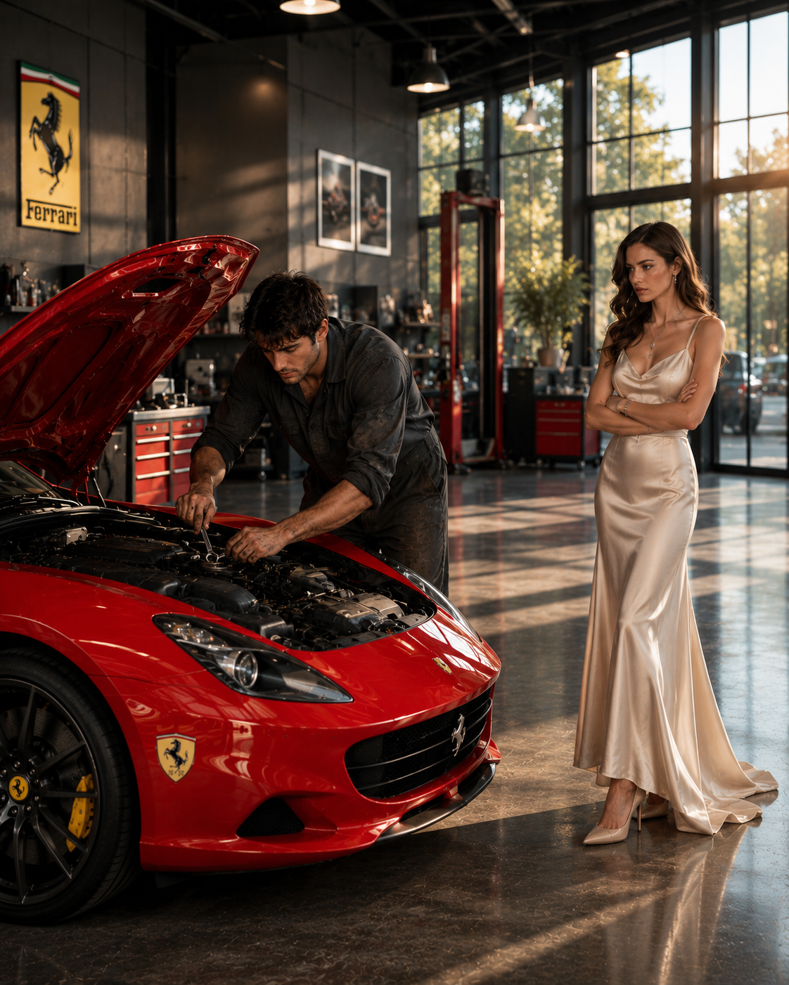 her father’s two-million-dollar ferrari sat dead for five years — then the janitor picked up a wrench and uncovered a secret buried since 1963.