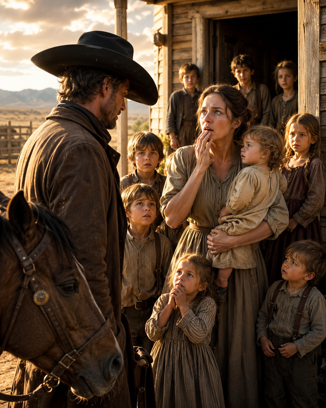 “Don’t Take a Single One of These Children… They’re My Children Now!” The widow stood frozen when the stranger cowboy spoke those words. But when she discovered what he planned to do by Friday morning, the entire town was left in stunned silence.