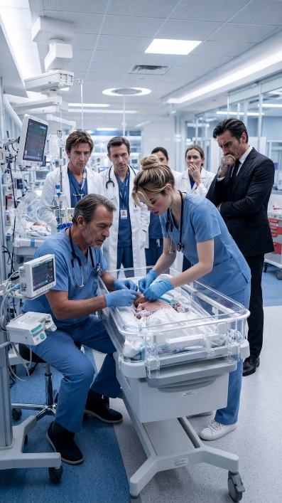 Fifteen specialists watched the crime boss’s newborn nephew flatline — then a broke night nurse broke every rule in the room.